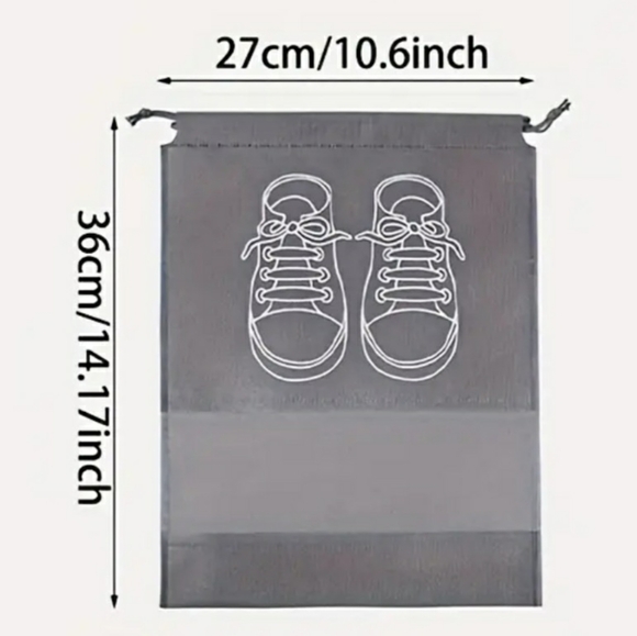 NEW 5-Pc Gray Shoe Travel Storage Bags - Picture 4 of 4